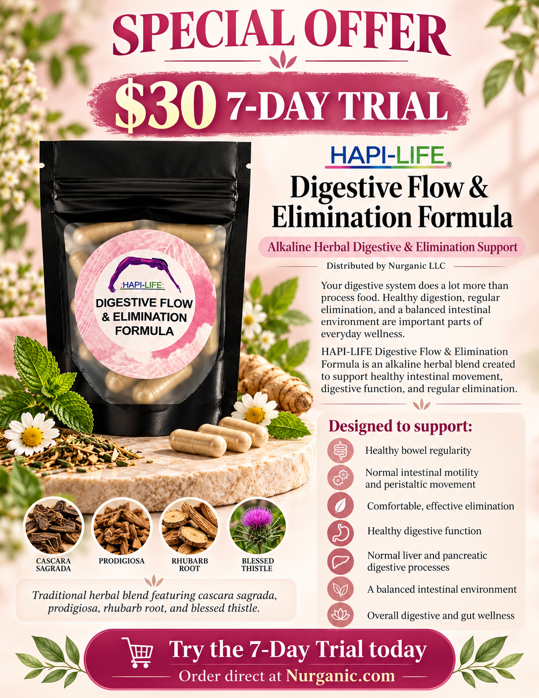 Digestive Flow & Elimination Formula 7-Day Trial Sample Pack